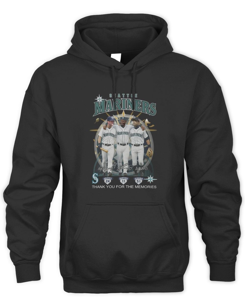 Seattle Mariners Ken Griffey Jr. Edgar Martinez Ichiro Suzuki 2025 Hoodie Sweatshirt