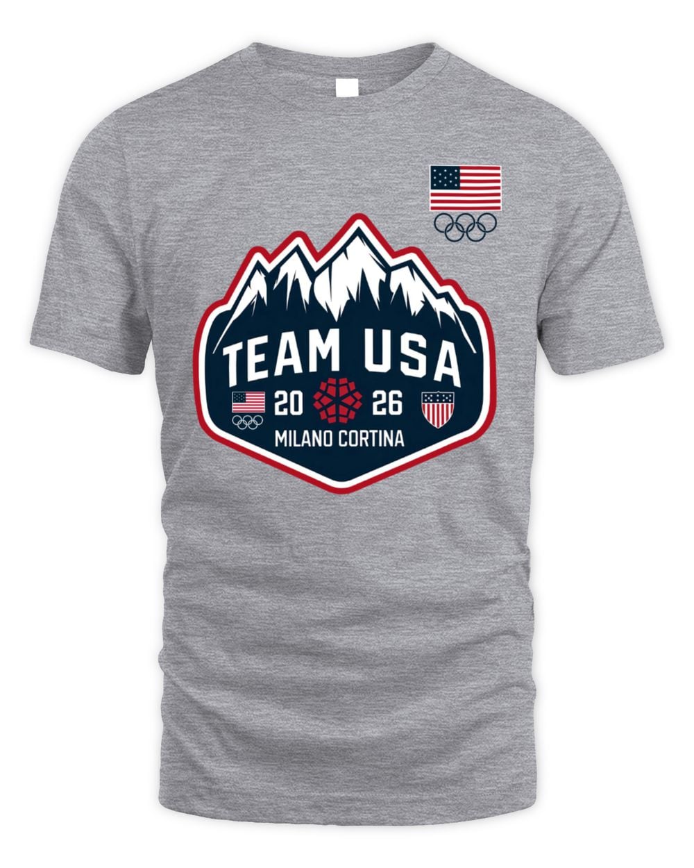 Gray Team USA 2026 Winter Olympics Mountain T-Shirt