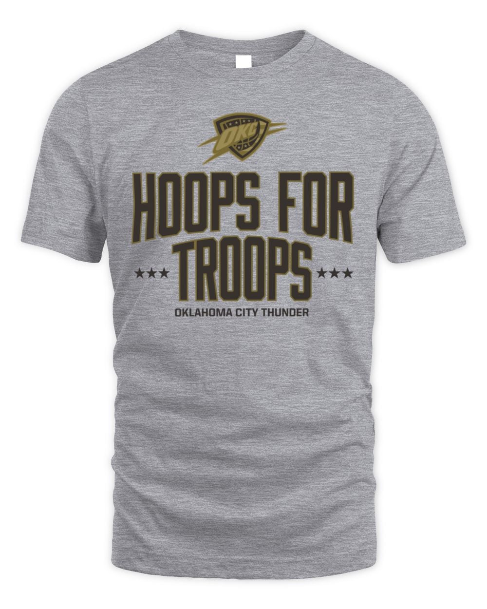 Men's Gray Oklahoma City Thunder Hoops For Troops T-Shirt