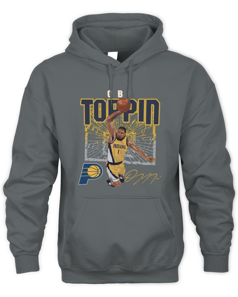 Obi Toppin Indiana Pacers Shattered Hoodie Sweatshirt