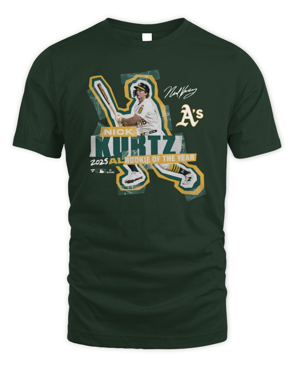 Men's Nick Kurtz Green Athletics 2025 American League Rookie of the Year T-Shirt