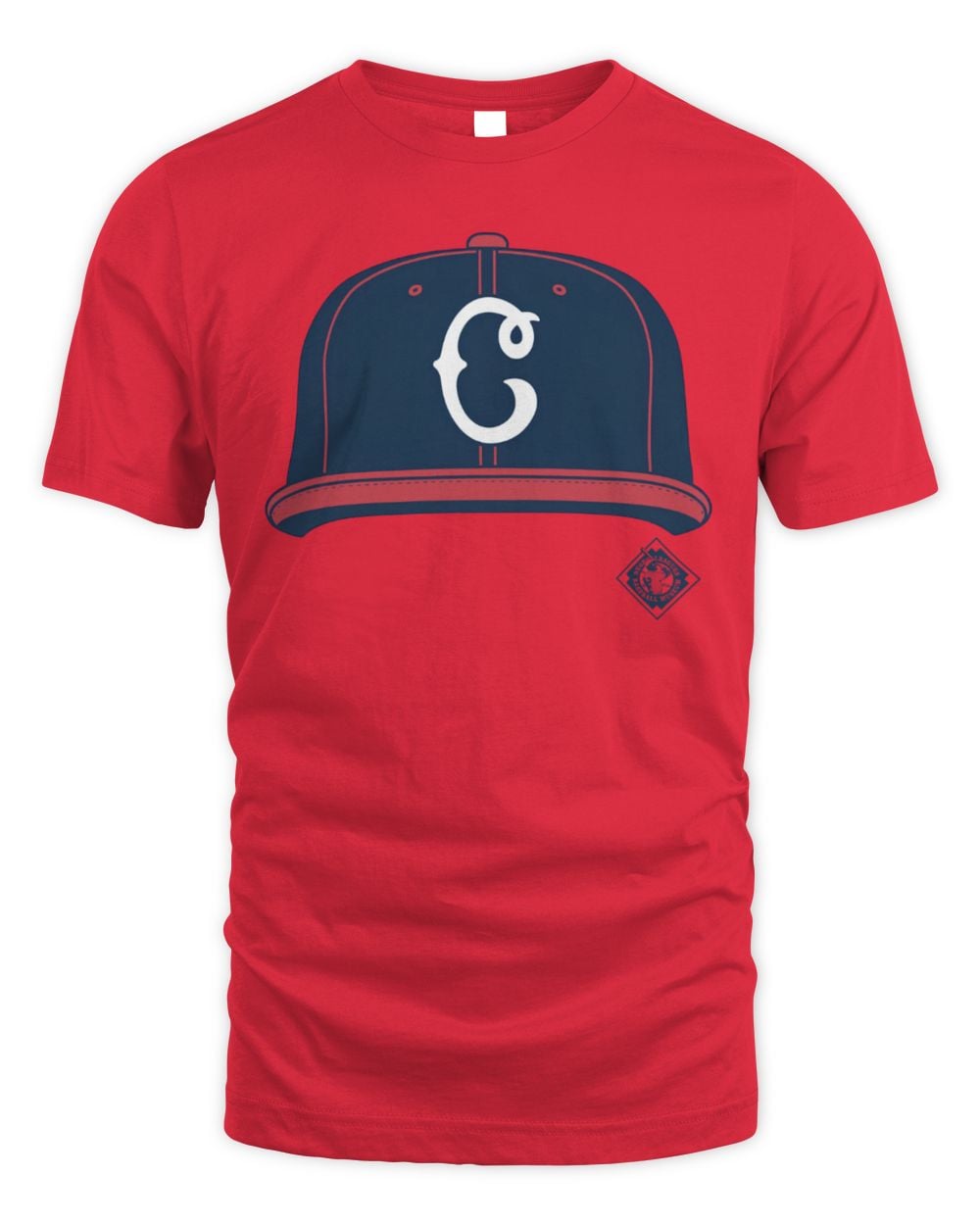 Cleveland Buckeyes Red Cap Short Sleeve T Shirt