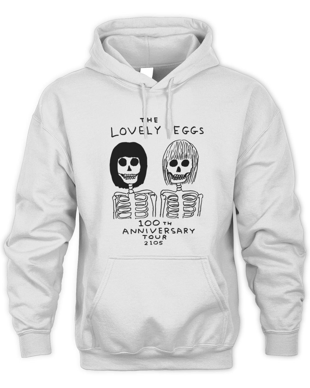The Lovely Eggs Merch David Shrigley Hoodie White