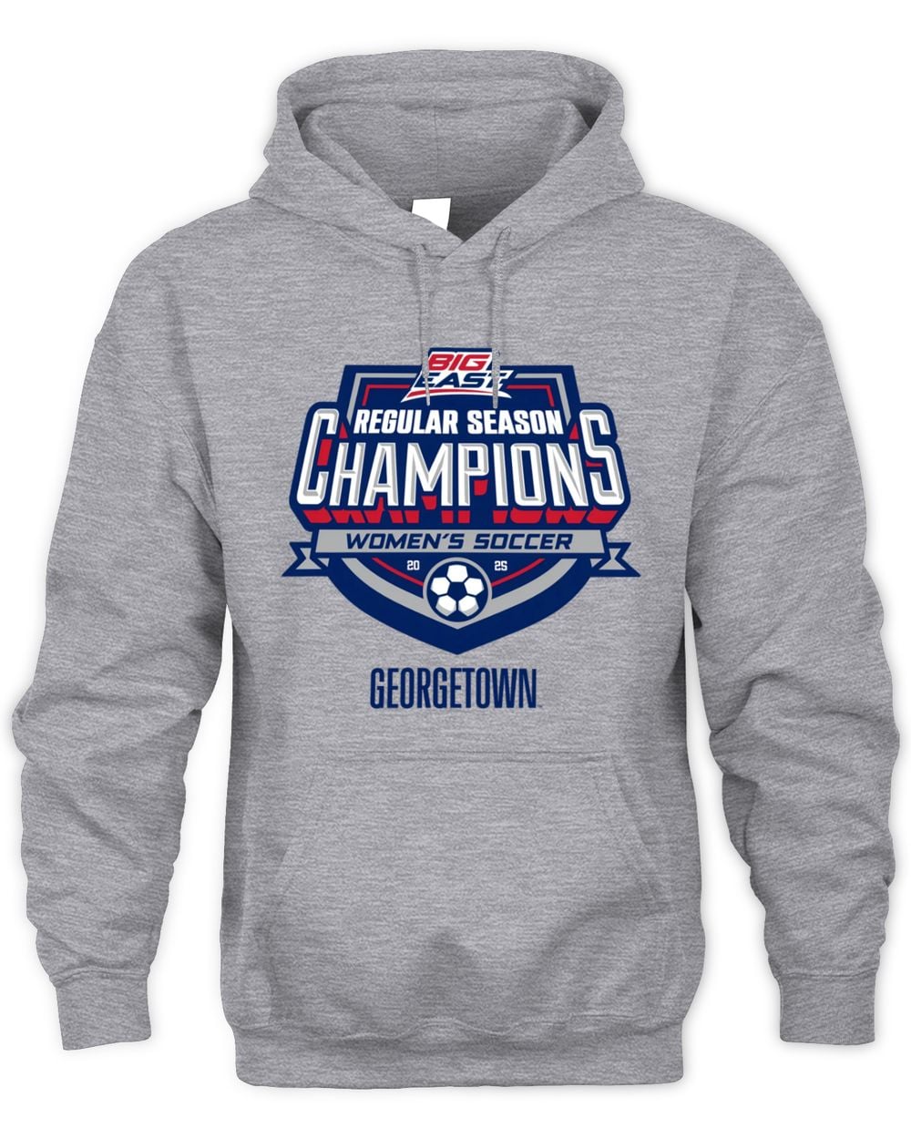 Georgetown Women's Soccer Georgetown Sport Grey 2024 Regular Season Champions Hoodie Sweatshirt
