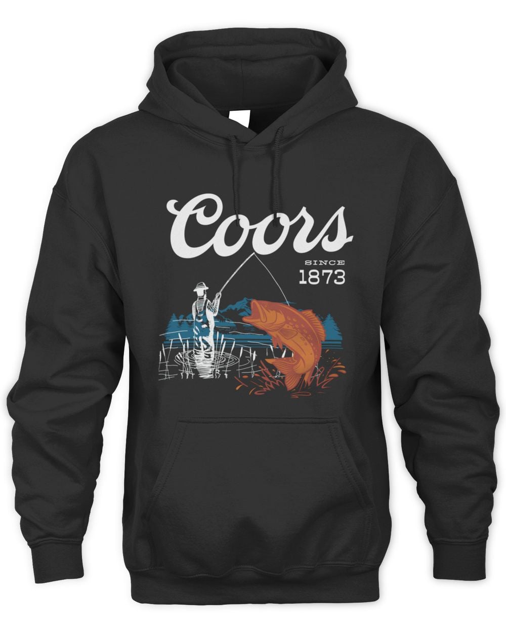 Coors Since 1873 Fishing In The Mountains Hoodie Sweatshirt