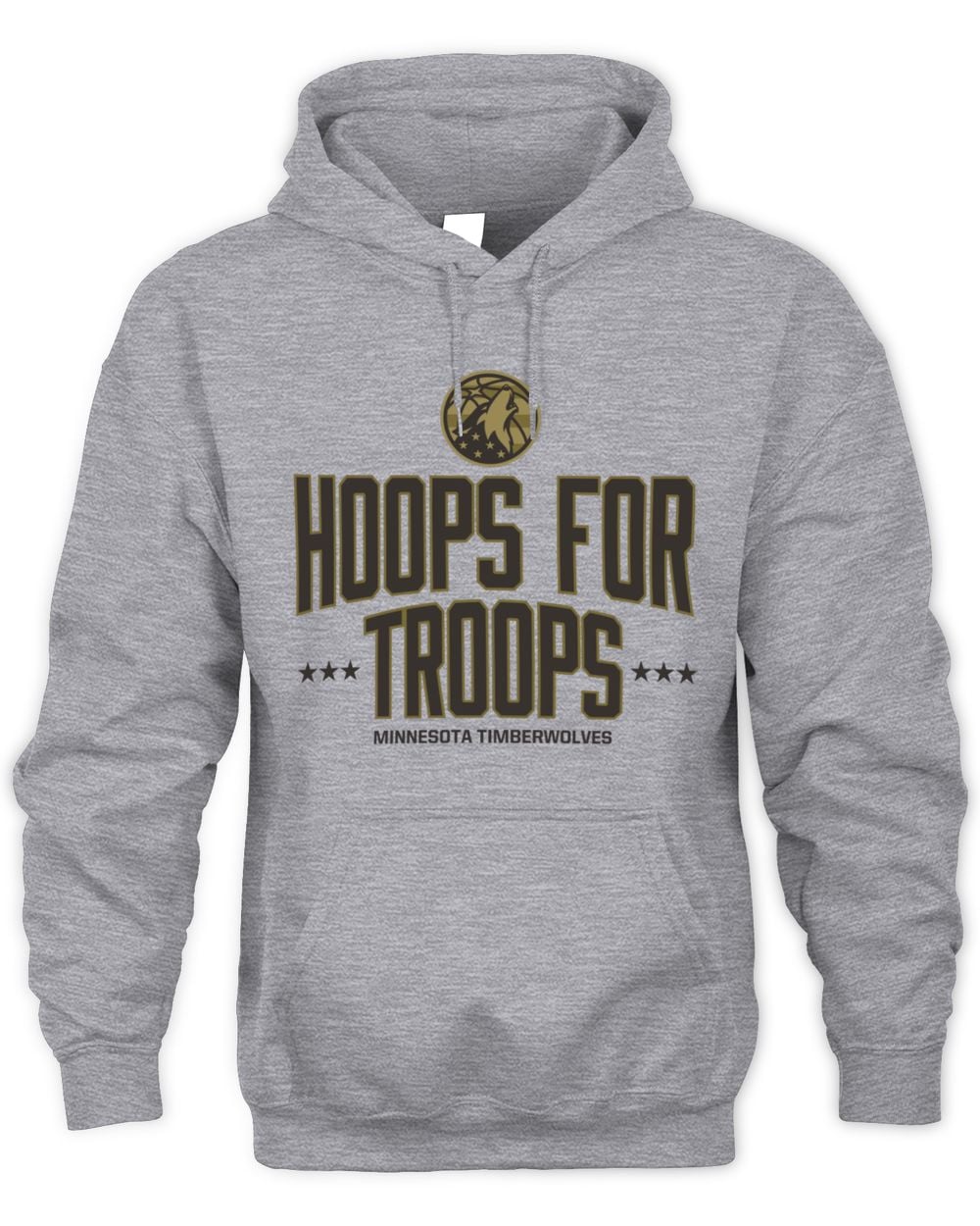 Men's Gray Minnesota Timberwolves Hoops For Troops Hoodie Sweatshirt