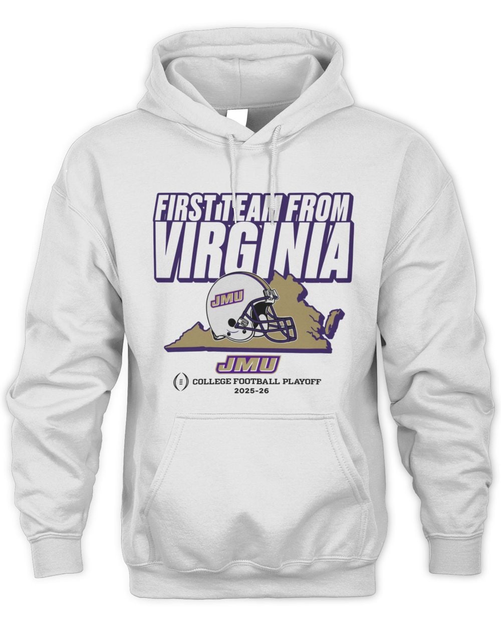 JMU Football CFP's First Team From Virginia White Official Hoodie