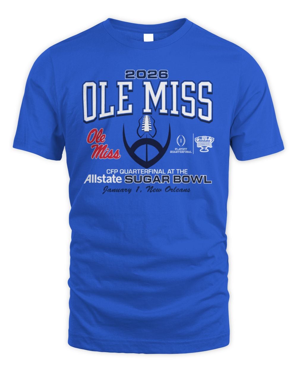Ole Miss Rebels Football 2025 Sugar Bowl Bound Short Sleeve T-Shirt
