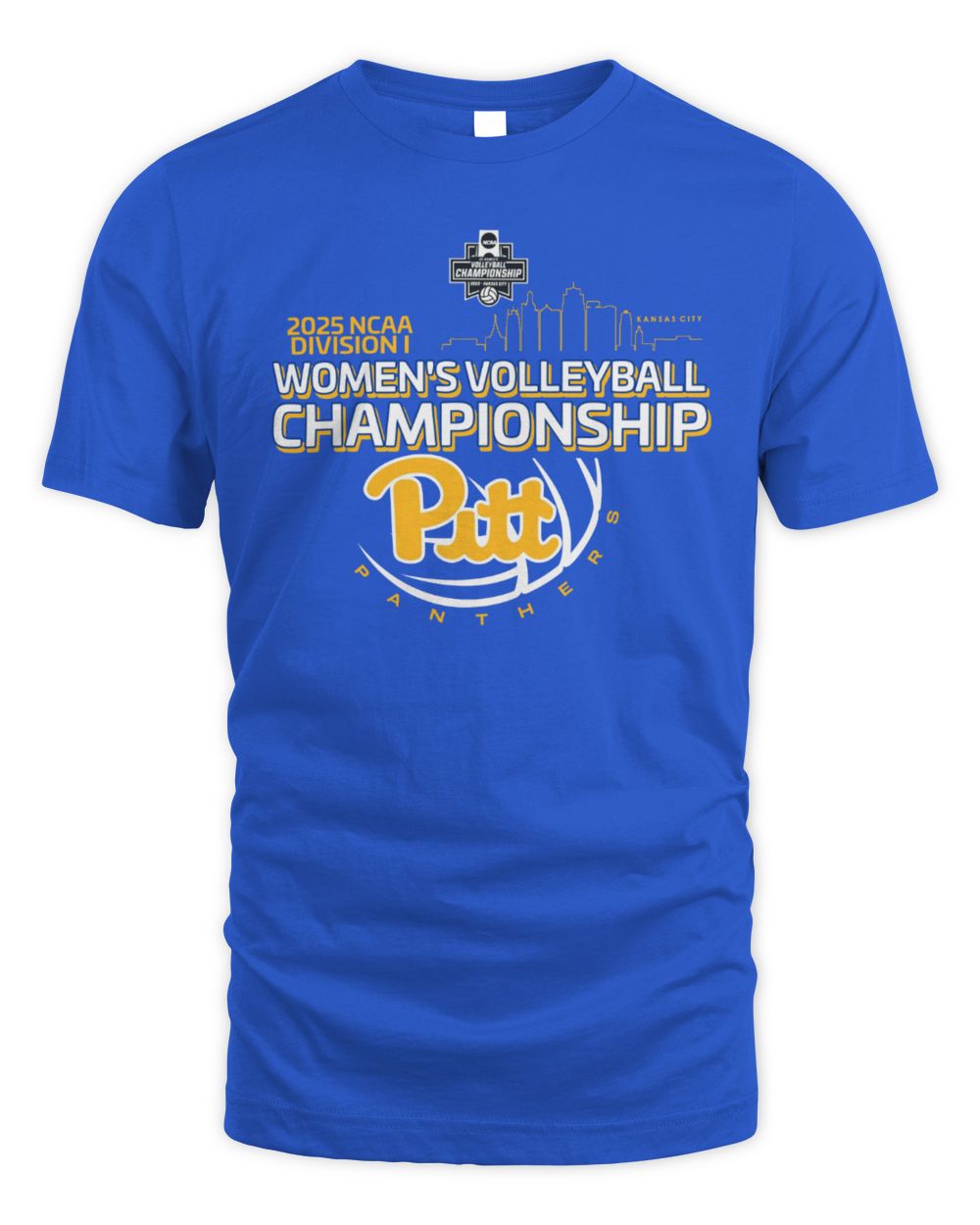Pitt Panthers Blue Blue 84 2025 Women's Volleyball Championships Short Sleeve T Shirt