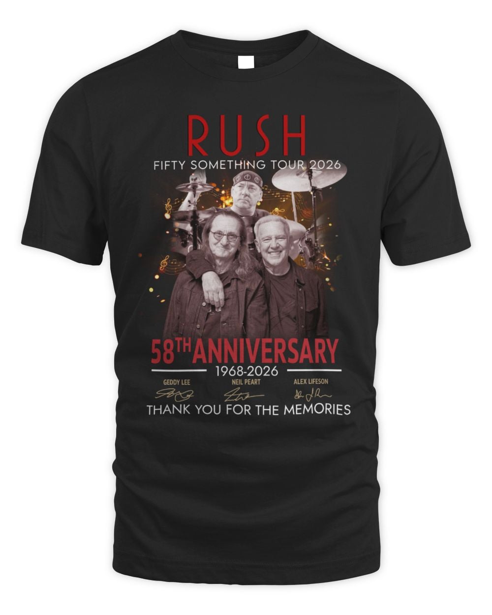 Rush Fifty Something Tour 2025 Celebrating 58th Anniversary Since 1968 T-Shirt
