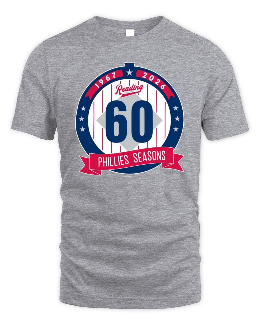 Bimmridder Graphite Heather Phillies Affiliate 60th Anniversary Logo Tee