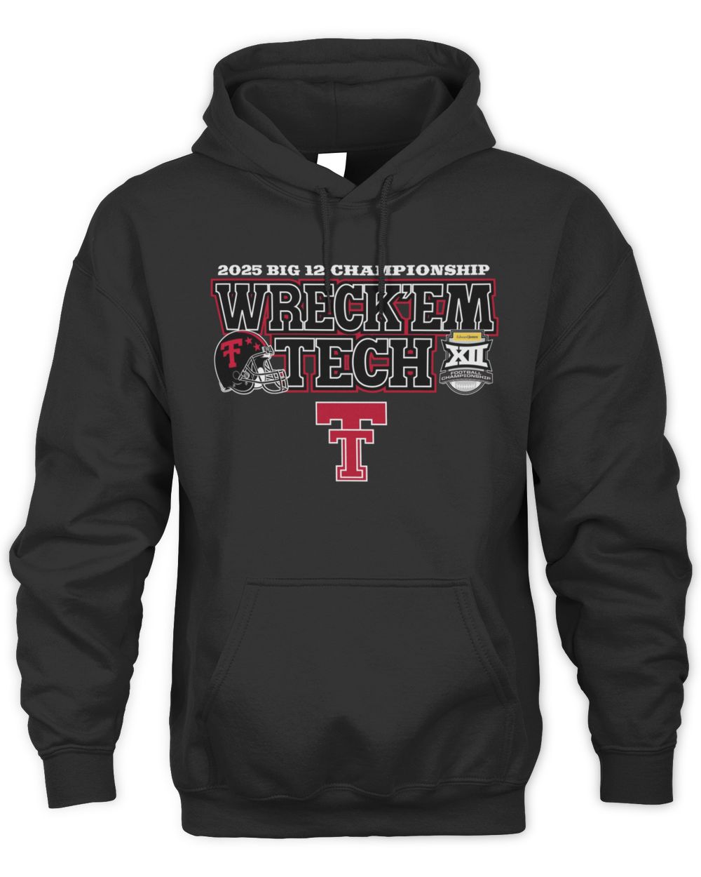 Black Texas Tech BIG 12 Championship Wreck'Em Gameday Hoodie Sweatshirt