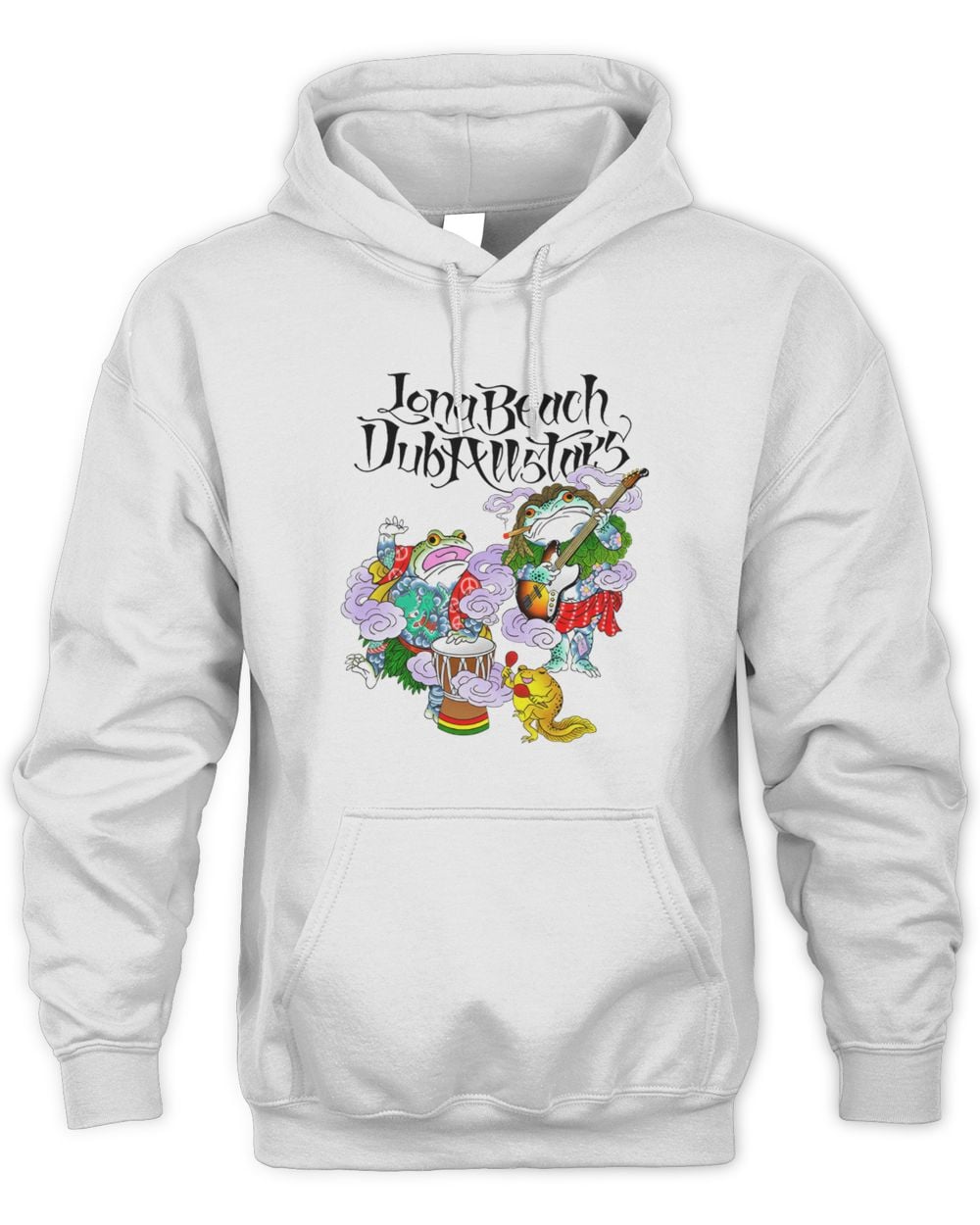 Long Beach Dub AllStars Merch Frog Hoodie Sweatshirt White