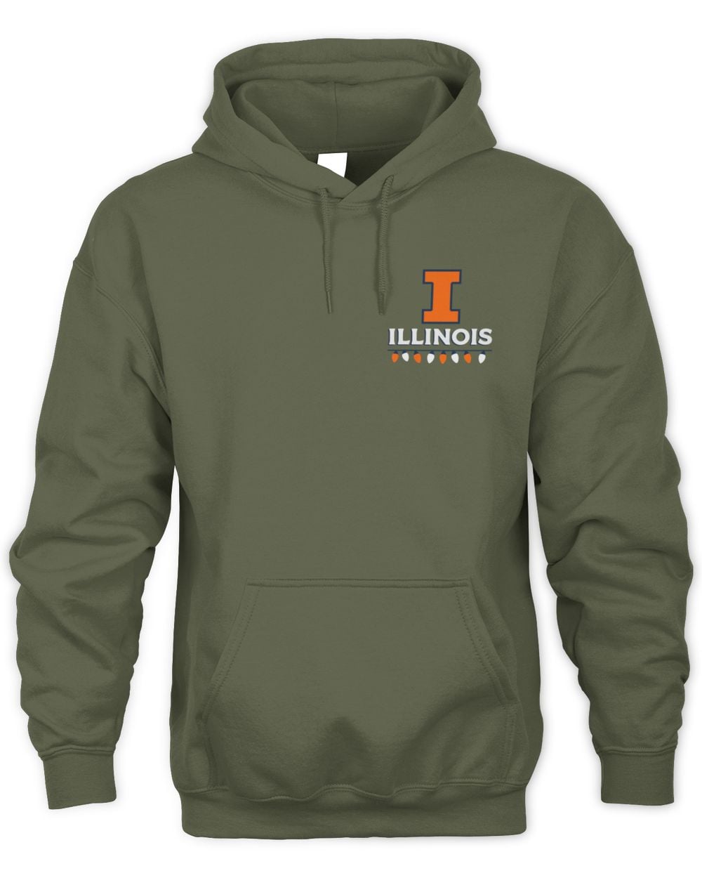 Men's Illinois Fighting Illini Merry Christmas Tree Hoodie Sweatshirt
