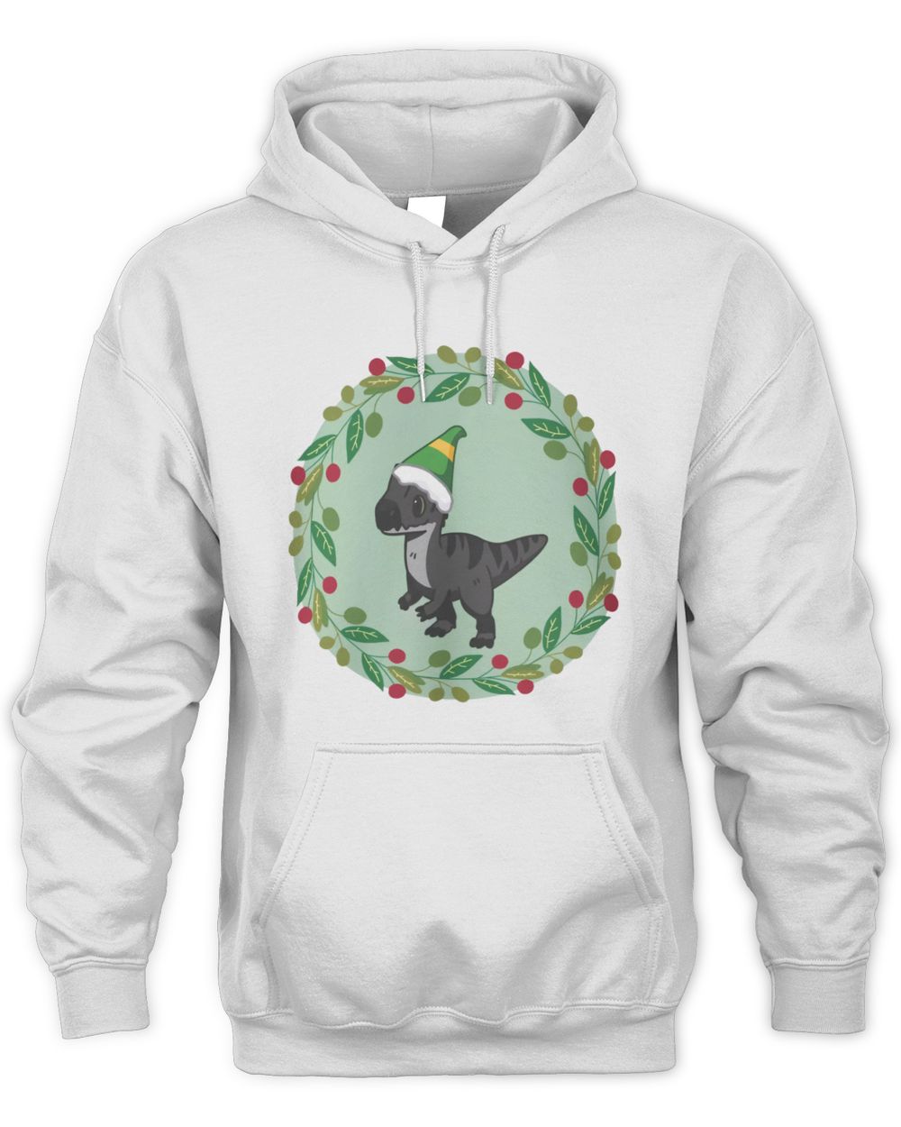 Paleo Pines Melanistic Allosaurus Holiday Hoodie Sweatshirt