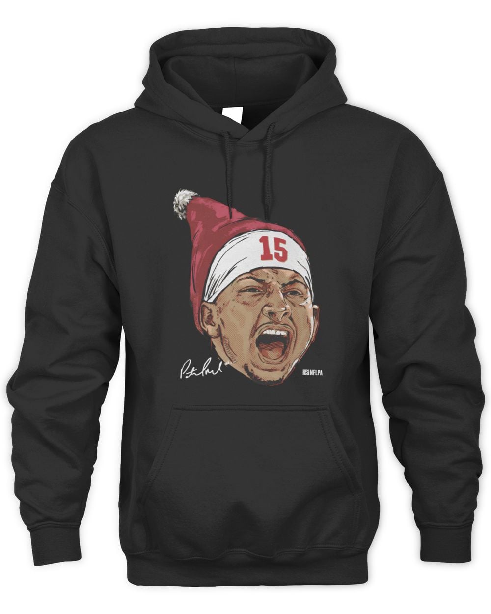 Patrick Mahomes Kansas City Portrait Santa Hat Hoodie Sweatshirt