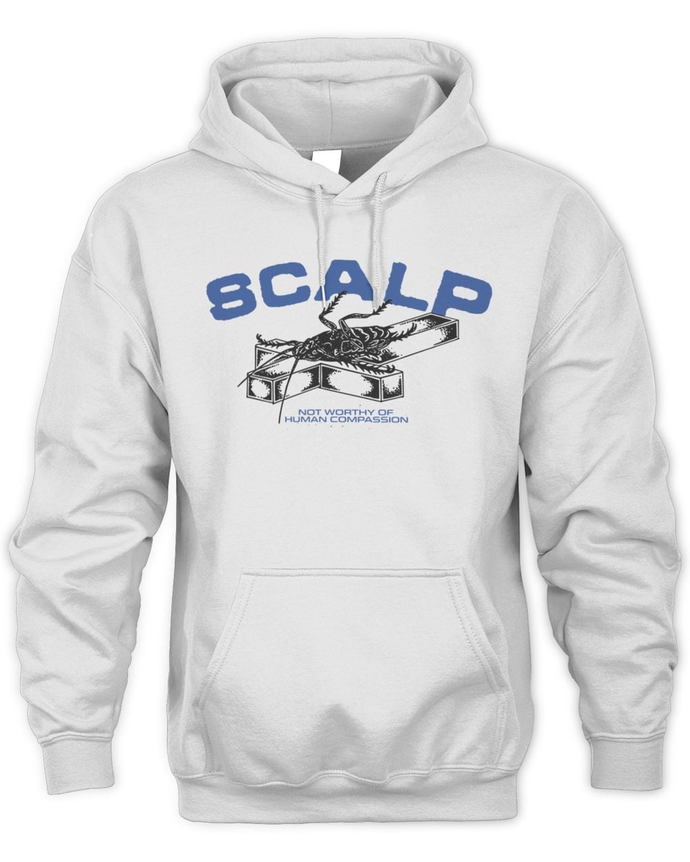 White All In Merch Scalp Roach Hoodie Sweatshirt