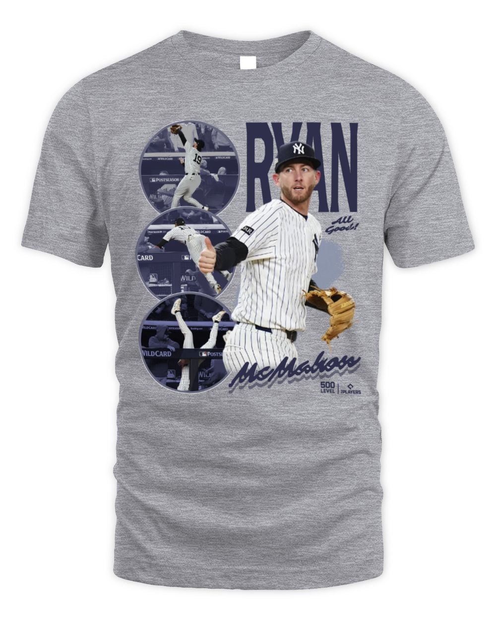 Ryan McMahon New York Y Spectacular Catch Tee Shirt