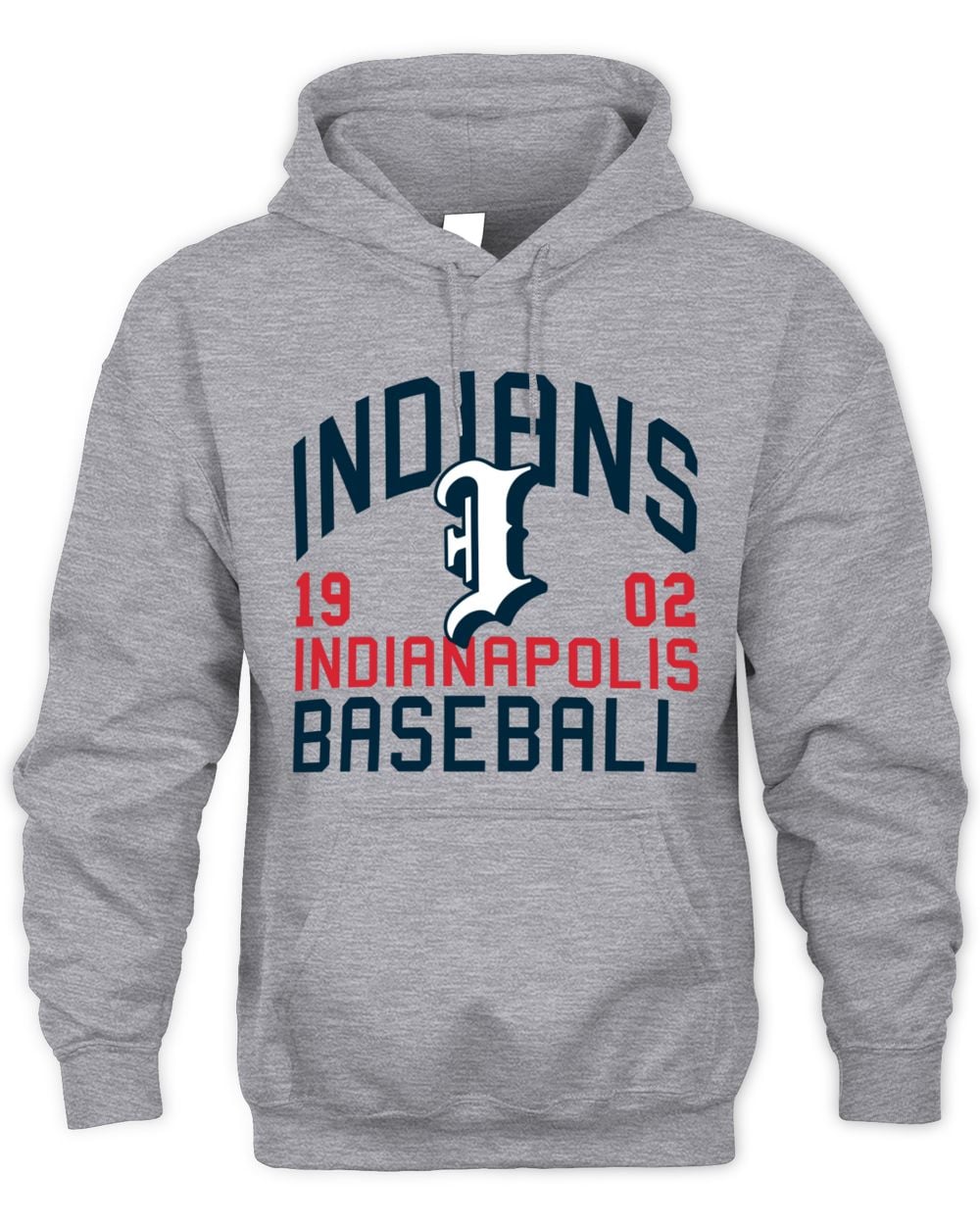 Indianapolis Indians Grey Champ Banner Economy Hoodie Sweatshirt