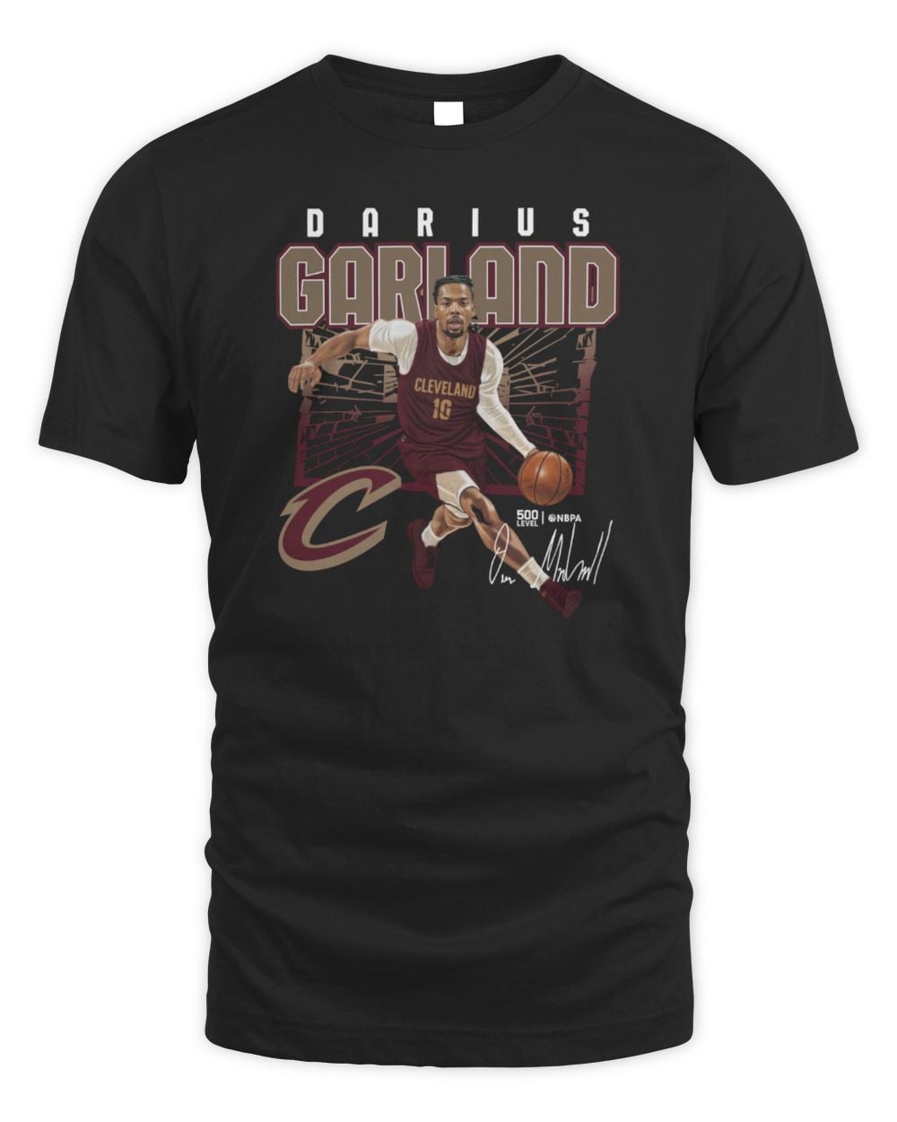 Darius Garland Cleveland Cavaliers Shattered Tee Shirt