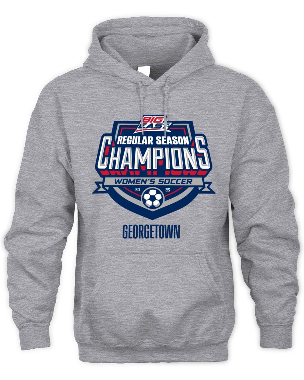 Georgetown Women's Soccer Georgetown Sport Grey 2024 Regular Season Champions Hoodie Sweatshirt