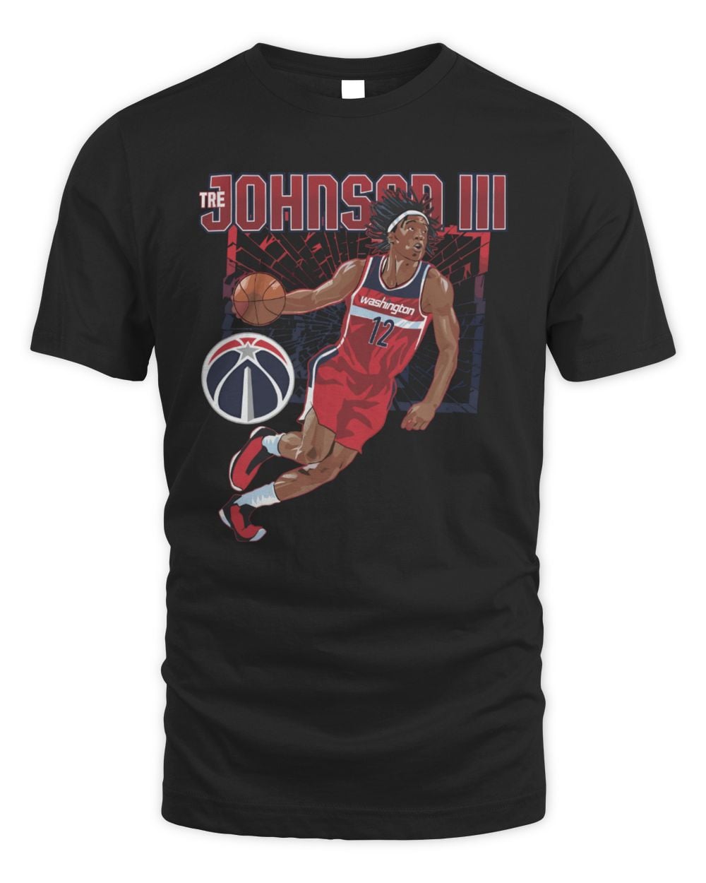 Tre Johnson III Washington Wizards Shattered Tee Shirt