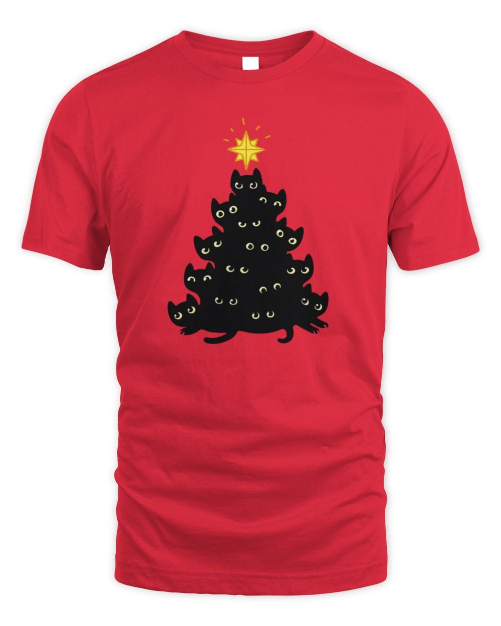 Meowy Christmas Geek T-Shirt Red