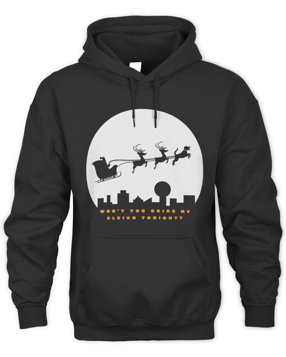 Nothing Too Fancy Guide My Sleigh Hoodie Black