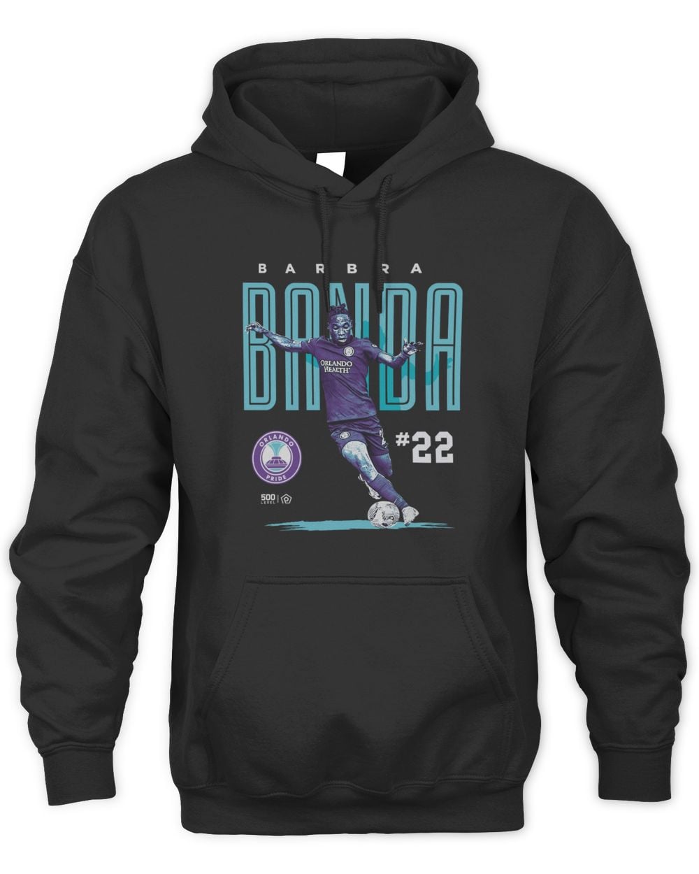 Men's 500 Level Barbra Banda Black Orlando Pride Player Bitmap Graphic Hoodie Sweatshirt