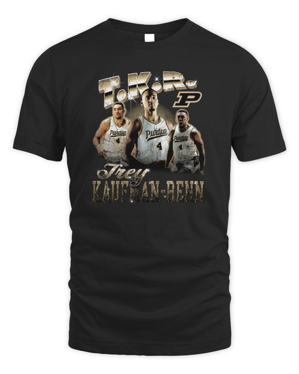 Trey Kaufman-Renn Purdue Black 90s Graphic Tee