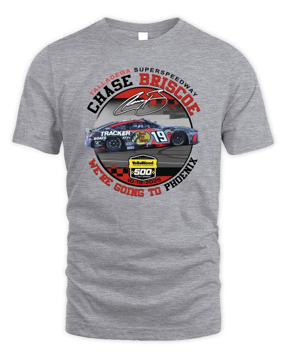 Men's Chase Briscoe Checkered Flag Sports 2025 YellaWood 500 Race Winner T-Shirt