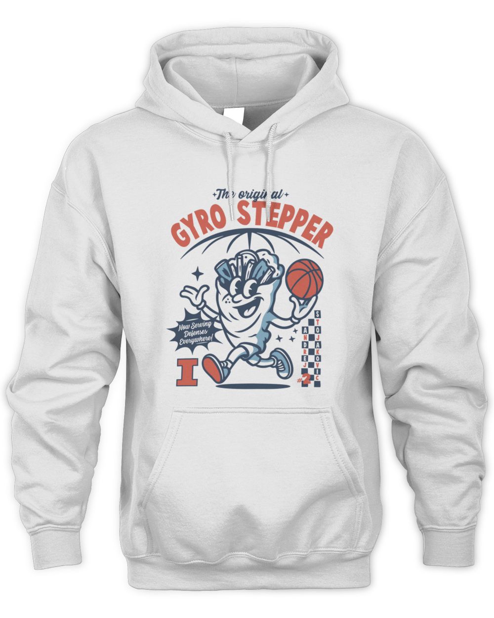 Andrej Stojakovic Illinois White The Gyro Stepper Hoodie Sweatshirt