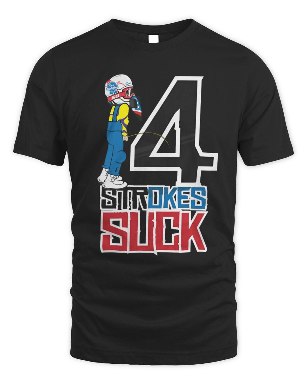 Ronnie Mac 69 Merch 4-Strokes Suck Character T-Shirt
