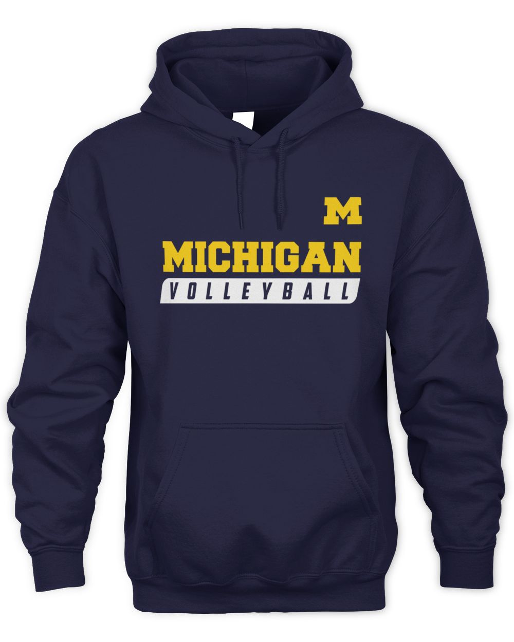 Navy Michigan Volleyball Slant Hoodie Sweatshirt
