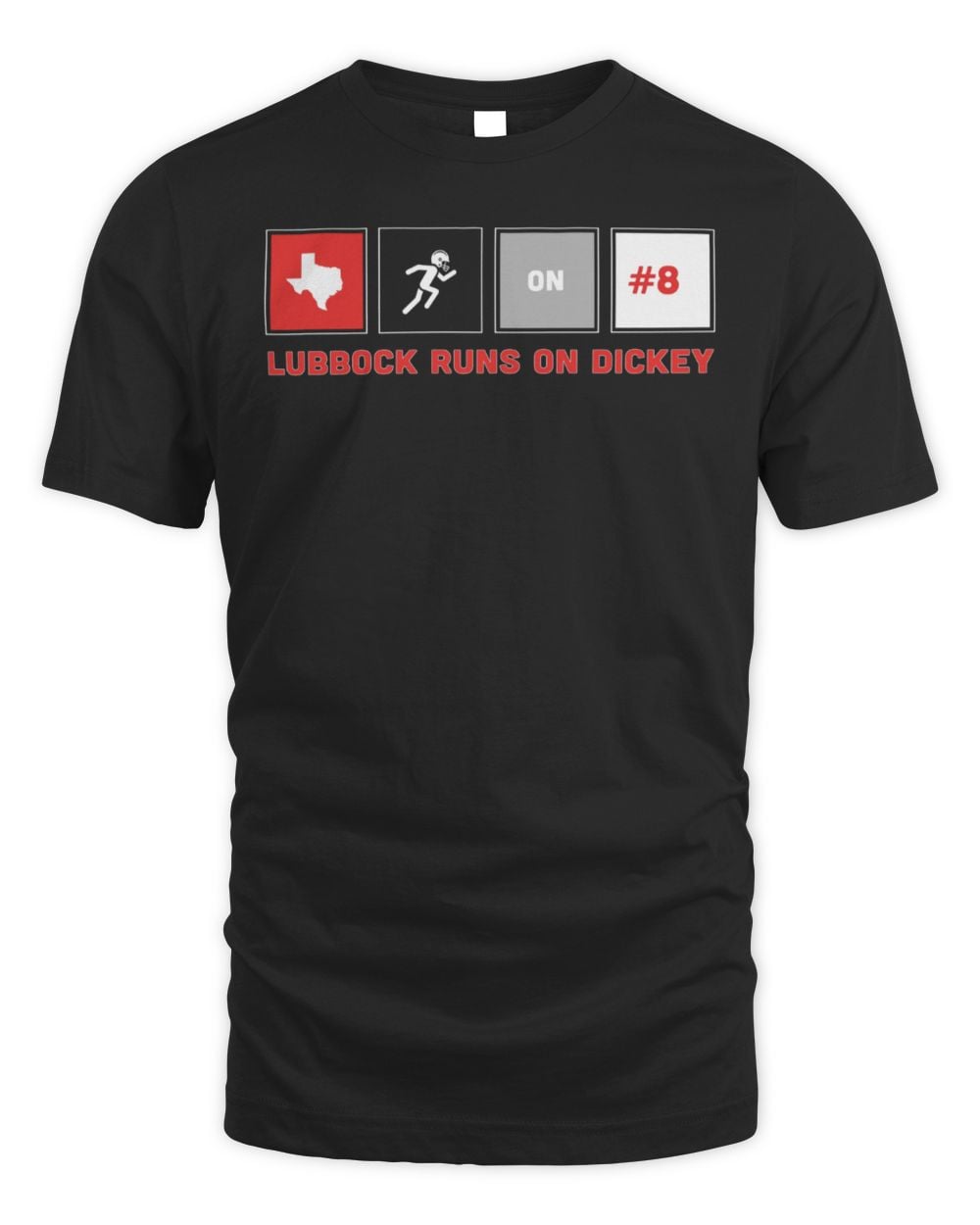 Cameron Dickey Texas Tech Black Lubbock Runs on Dickey Tee