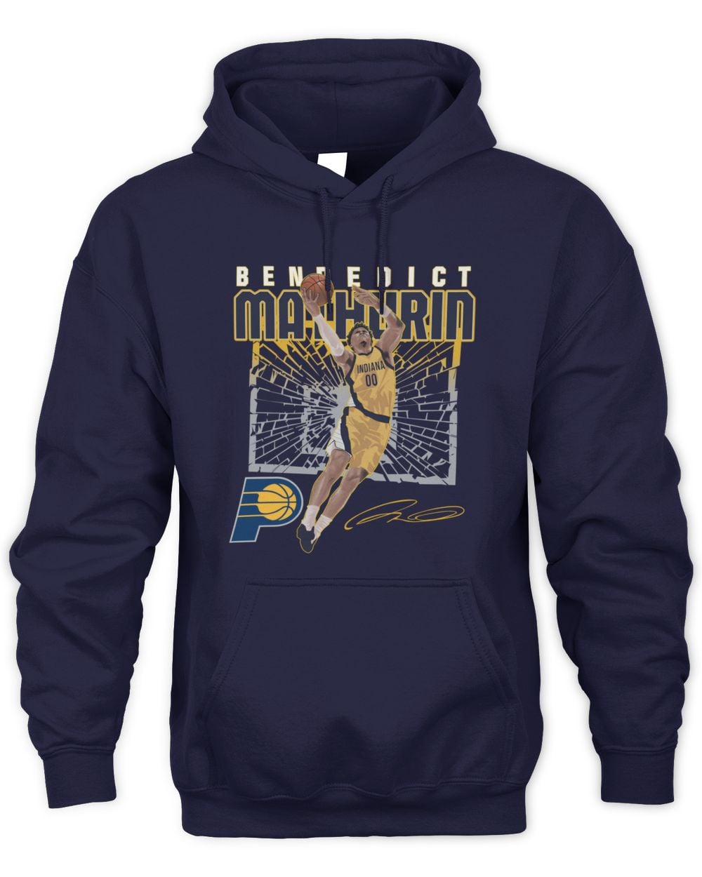 Bennedict Mathurin Indiana Pacers Shattered Hoodie Sweatshirt