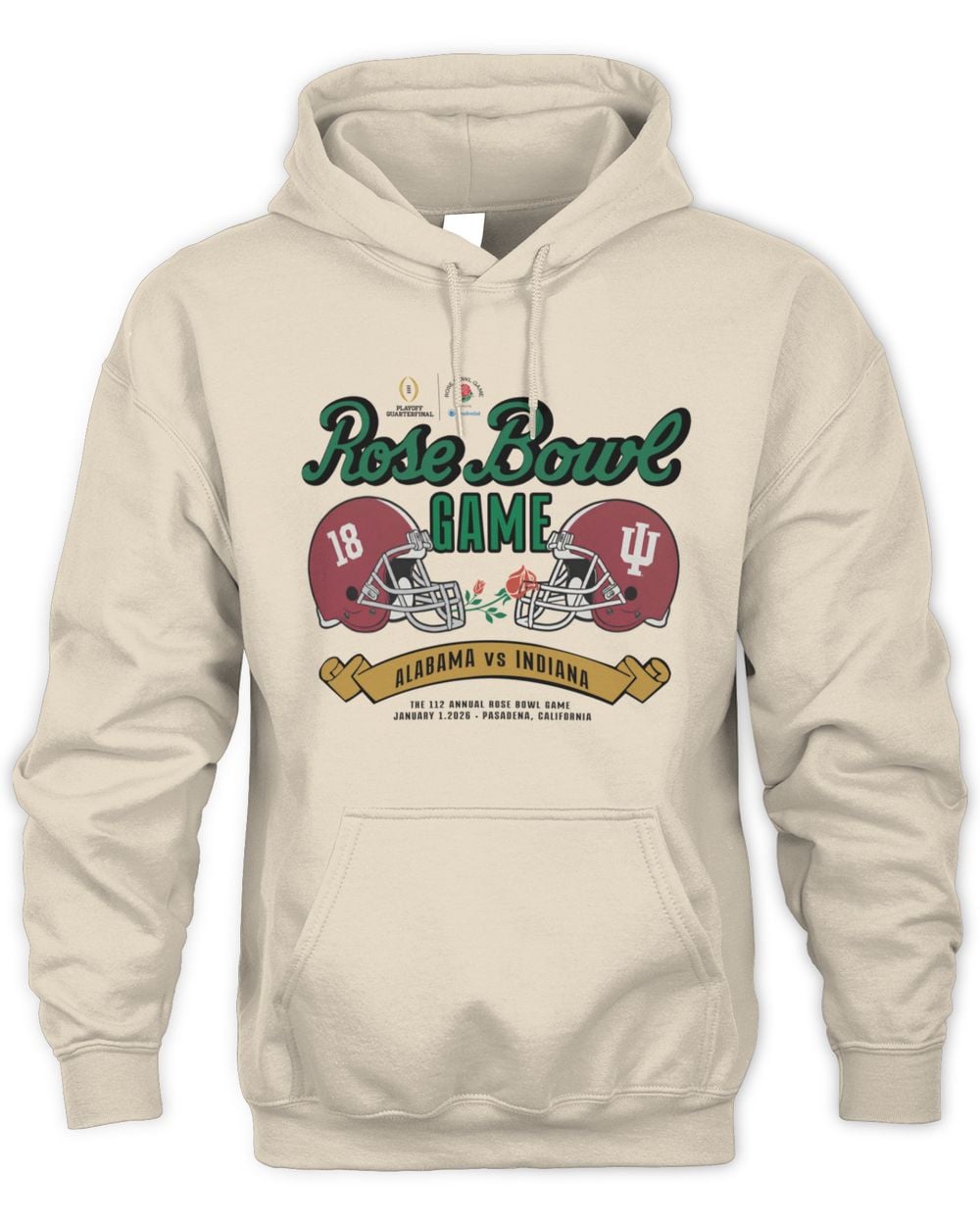 Indiana vs. Alabama 2026 Rose Bowl Hoodie Sweatshirt