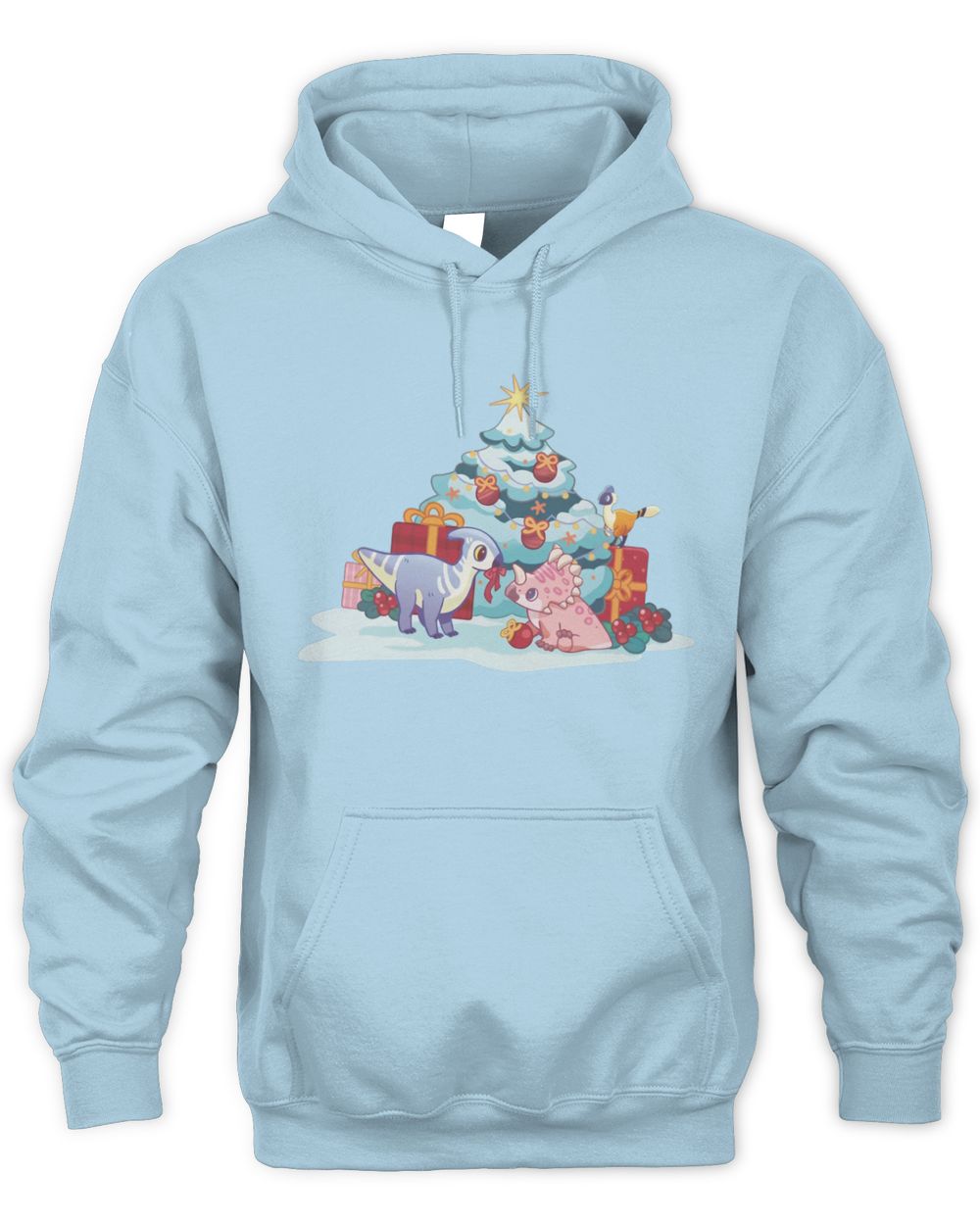 Paleo Pines Holiday Dino Tree Decorating Hoodie Sweatshirt