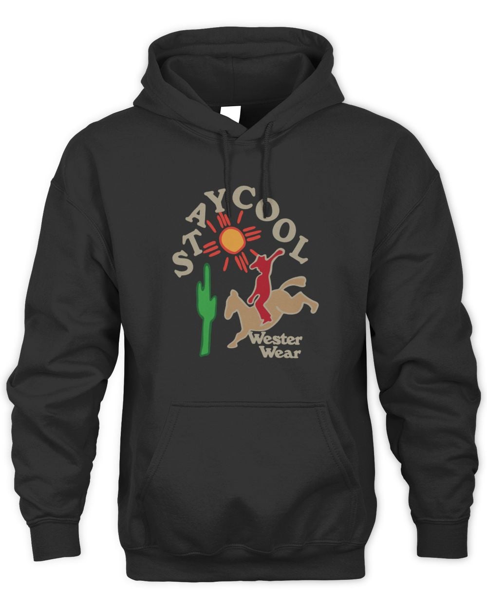 Stay Cool Merch Western Black Hoodie Sweatshirt