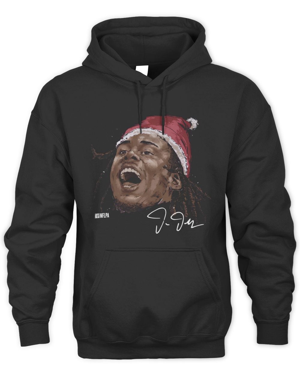 Justin Jefferson Minnesota Portrait Santa Hat Hoodie Sweatshirt