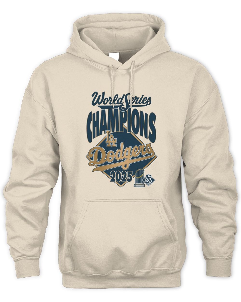 Men's Fanatics Steel Los Angeles Dodgers 2025 World Series Champions Locker Room Hoodie Sweatshirt