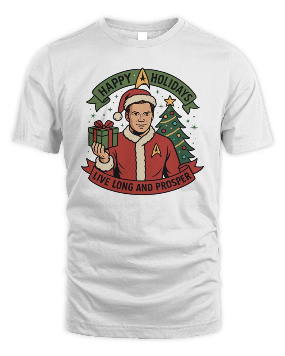 Happy Holidays Live Long And Prosper Star Trek Christmas T Shirt