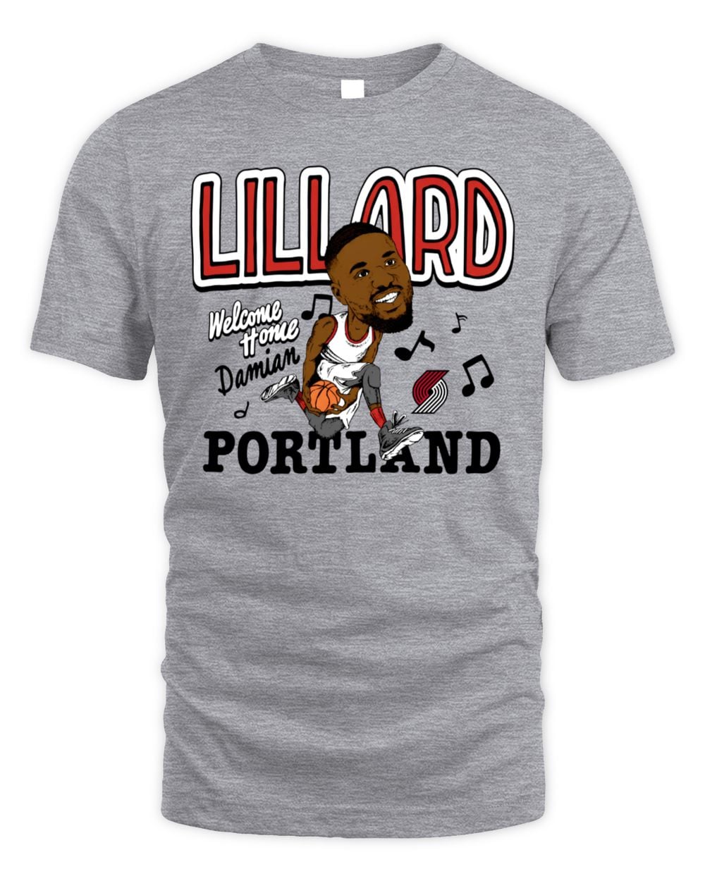 Homage Damian Lillard Gray Portland Trail Blazers Welcome Home Tri-Blend T-Shirt