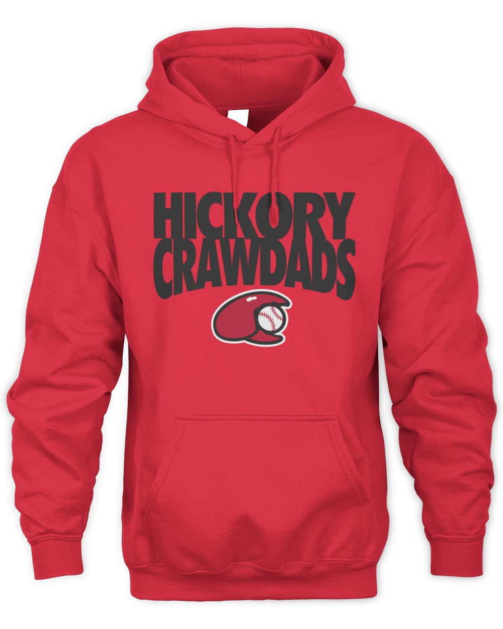 Hickory Crawdads Weathered Red Hoodie Sweatshirt