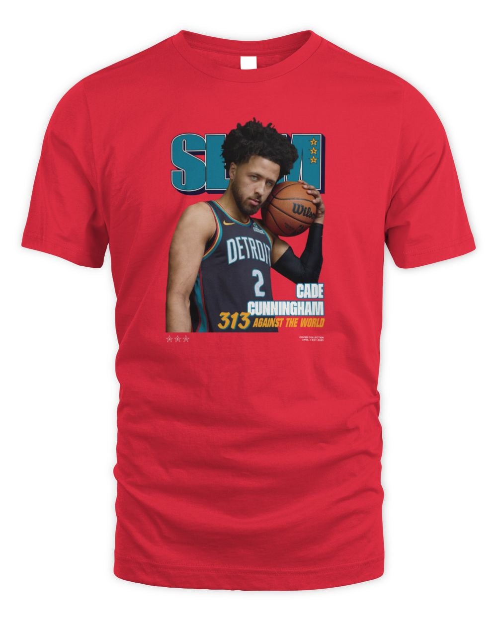SLAM Cade Cunningham Maroon Detroit Pistons Cover T-Shirt