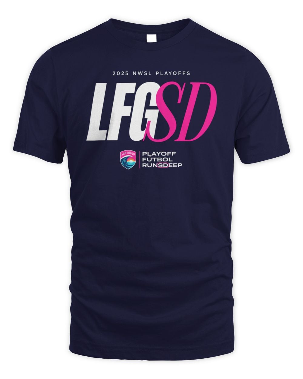 San Diego Wave FC 2025 LFGSD Playoffs T-Shirt Navy
