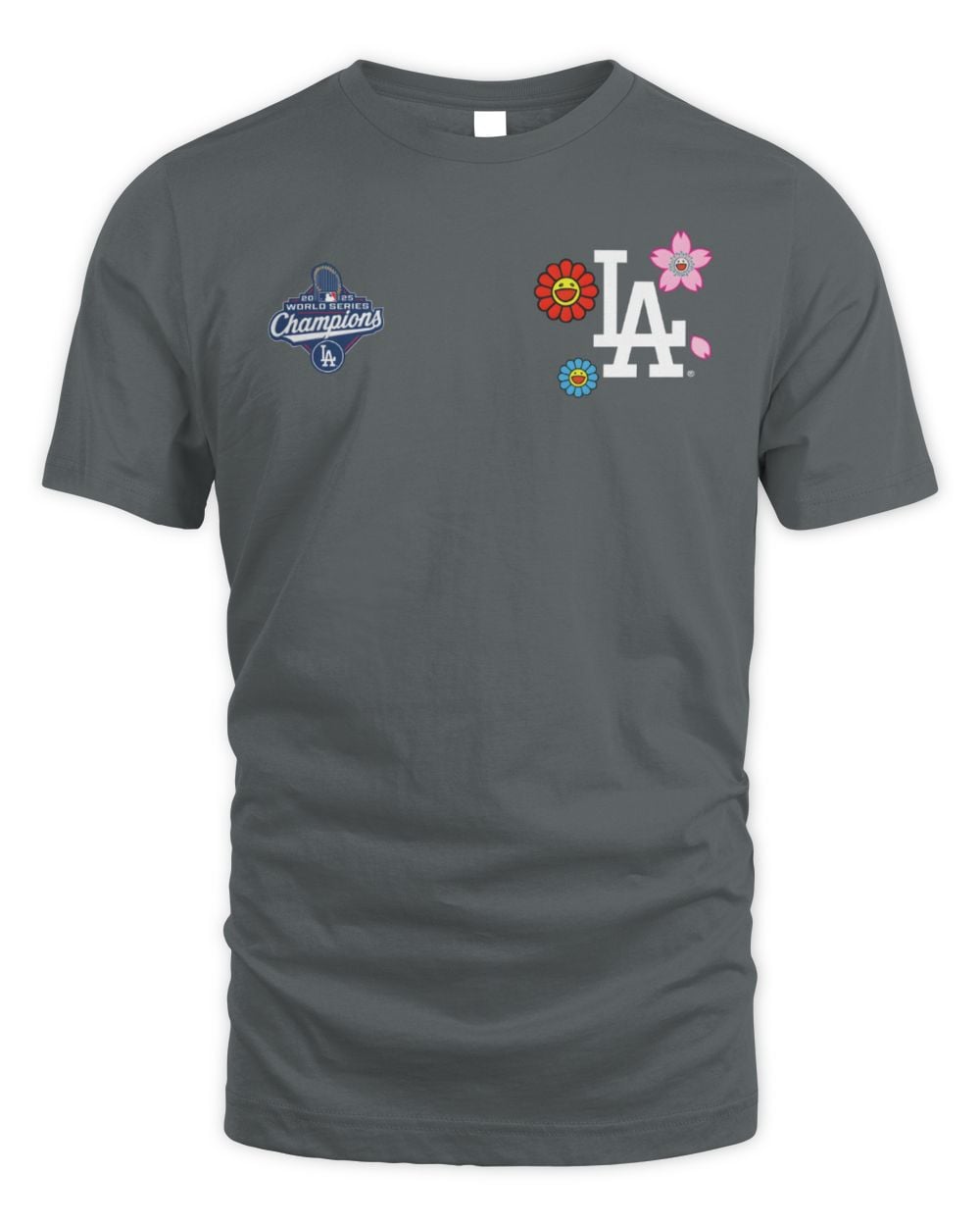 Murakami X Los Angeles Dodgers Fanatics Heather Charcoal 2025 World Series Champions Legacy T-Shirt