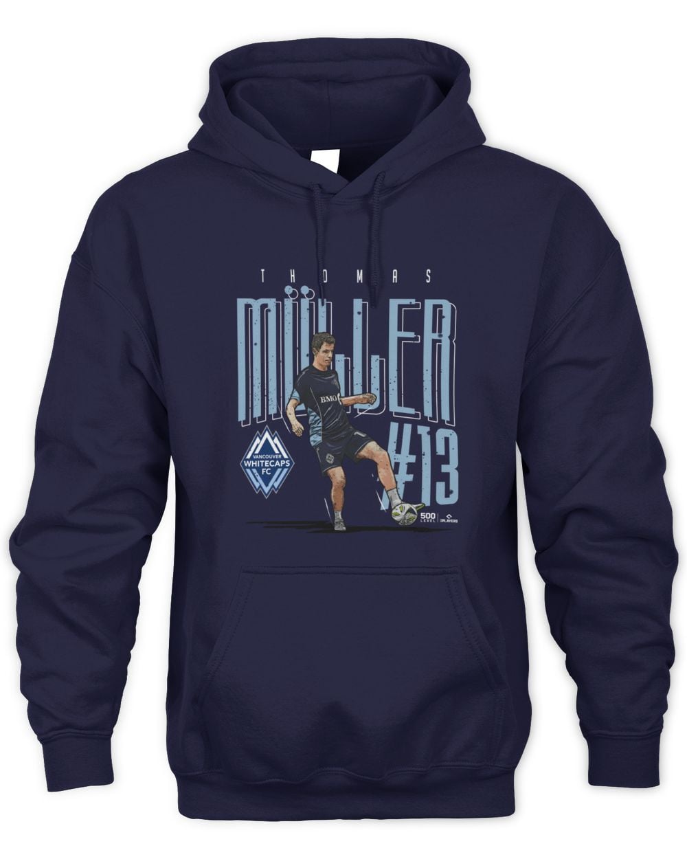 Men's 500 Level Thomas Muller Navy Vancouver Whitecaps FC Vintage Hoodie Sweatshirt