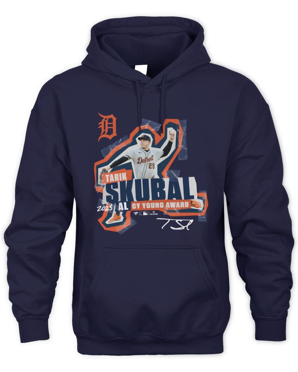 Men's Tarik Skubal Navy Detroit Tigers 2025 American League Cy Young Award Winner Hoodie Sweatshirt