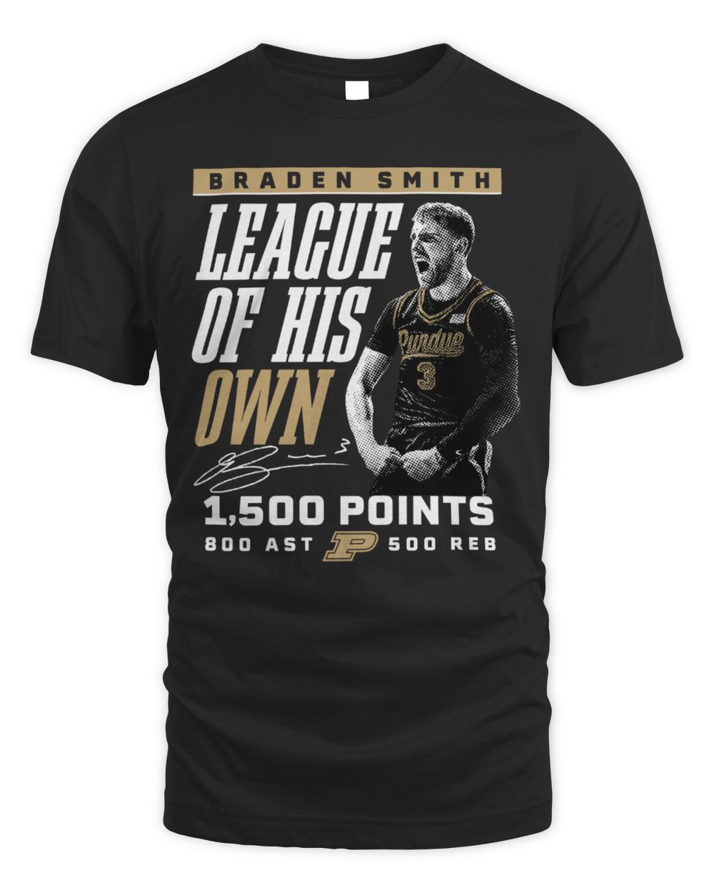 Braden Smith Purdue Black Milestone Tee